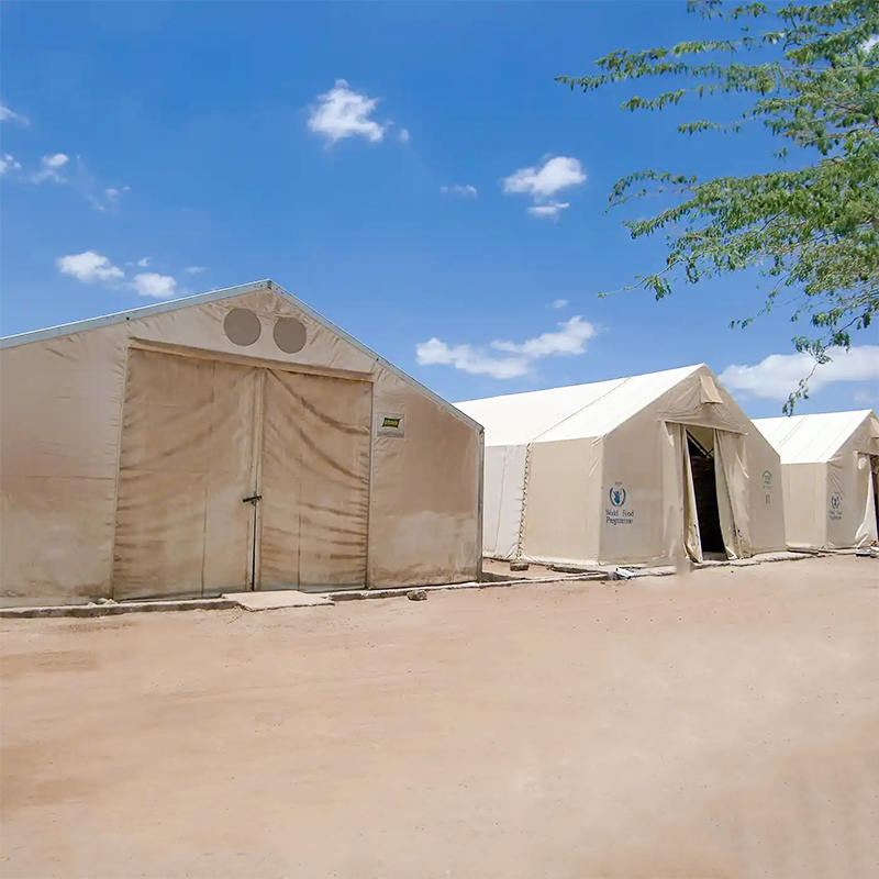 難燃・UV耐性 IFRC・ICRC・WFP・IOM準拠 10×24m 大型物資保管テント（MSU）