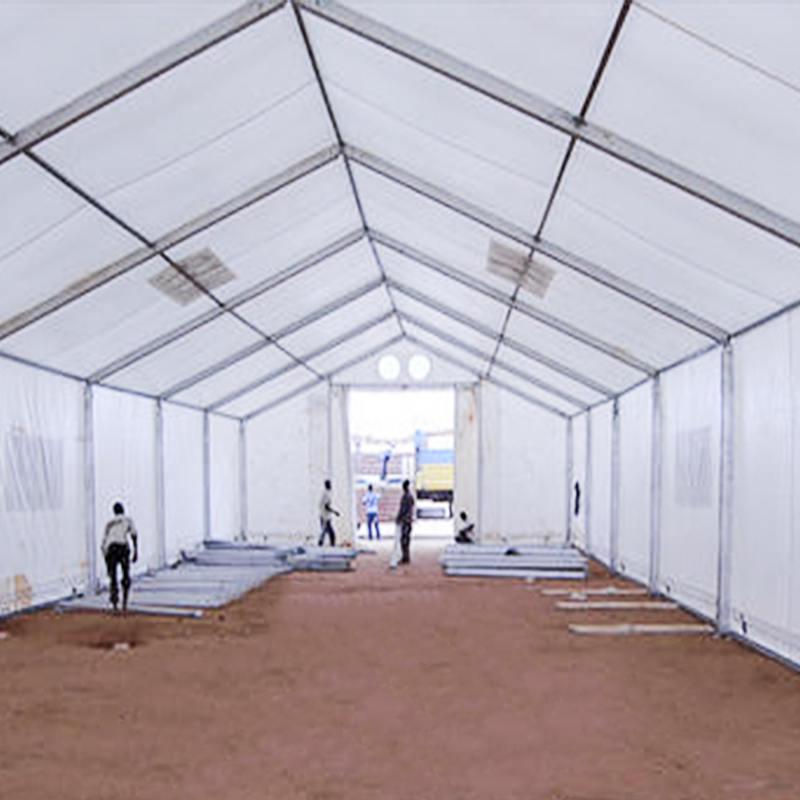 難燃・UV耐性 IFRC・ICRC・WFP・IOM準拠 10×24m 大型物資保管テント（MSU）