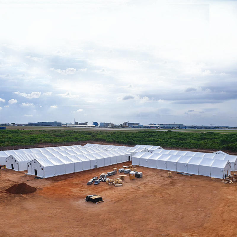 高耐久構造 IFRC・ICRC・WFP・IOM準拠 10×32m 大容量保管テント（MSU）