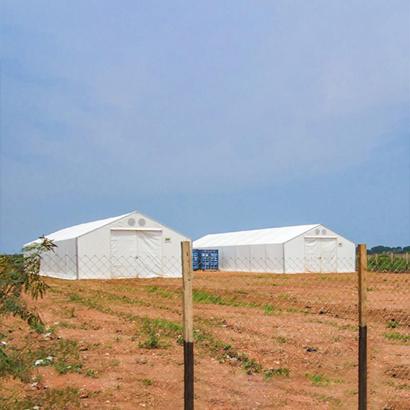 高耐久構造 IFRC・ICRC・WFP・IOM準拠 10×32m 大容量保管テント（MSU）