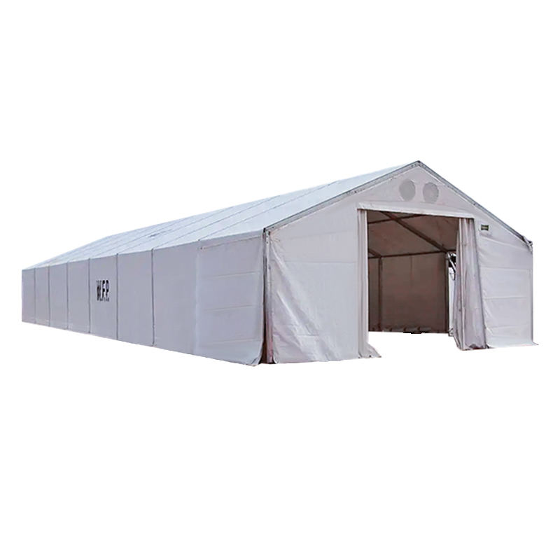 高耐久構造 IFRC・ICRC・WFP・IOM準拠 10×32m 大容量保管テント（MSU）