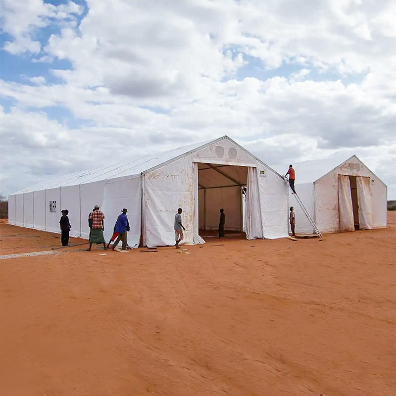高耐久構造 IFRC・ICRC・WFP・IOM準拠 10×32m 大容量保管テント（MSU）