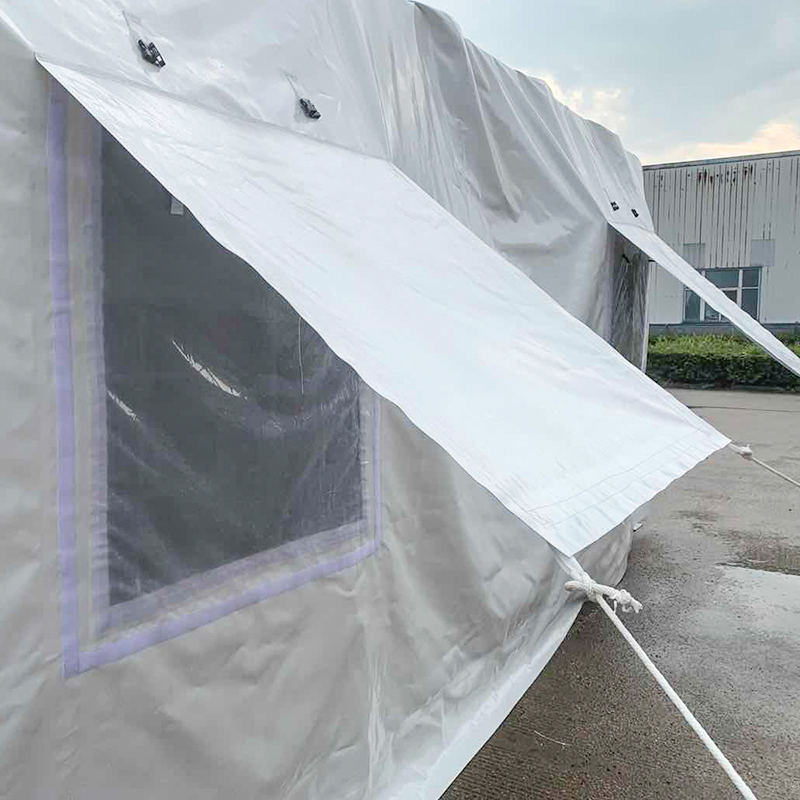 5×7m タイプA 膜材カバー付き鋼製フレーム構造 救援テント