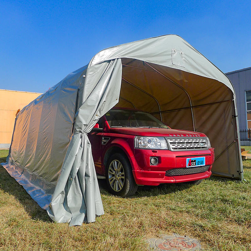 3.66×7.32m（12×24フィート） グレーPVC製 屋外用カーキャノピー収納テント
