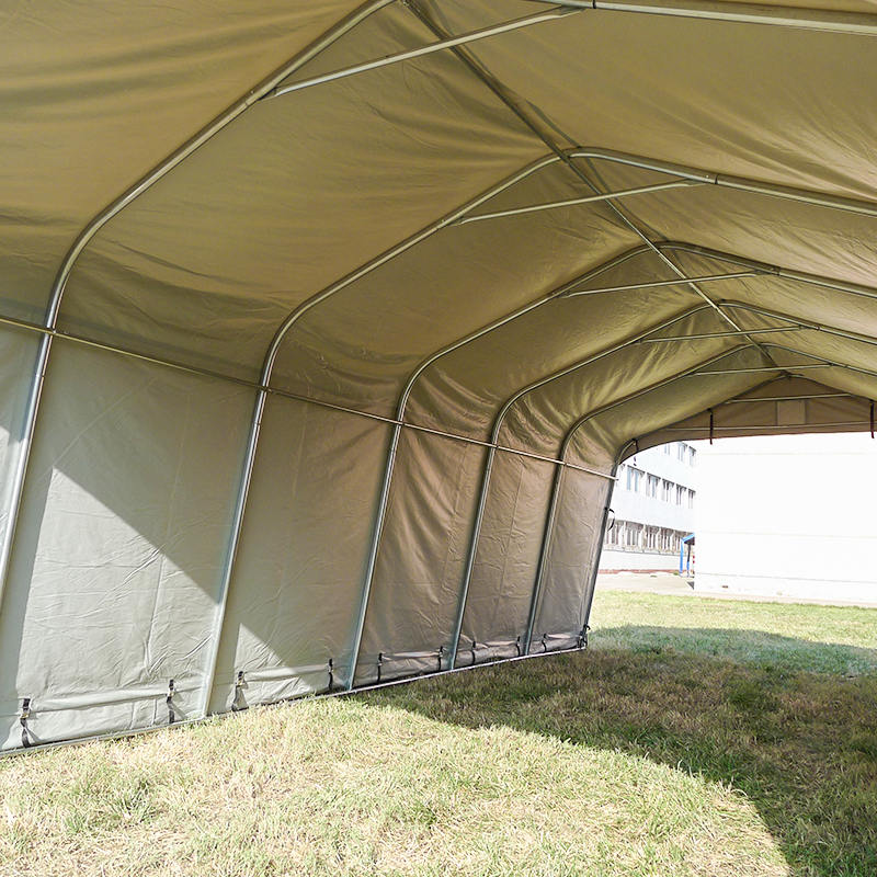 3.66×7.32m（12×24フィート） グレーPVC製 屋外用カーキャノピー収納テント