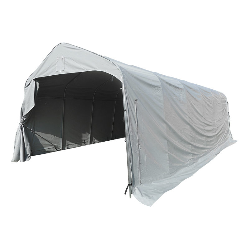 3.66×7.32m（12×24フィート） グレーPVC製 屋外用カーキャノピー収納テント