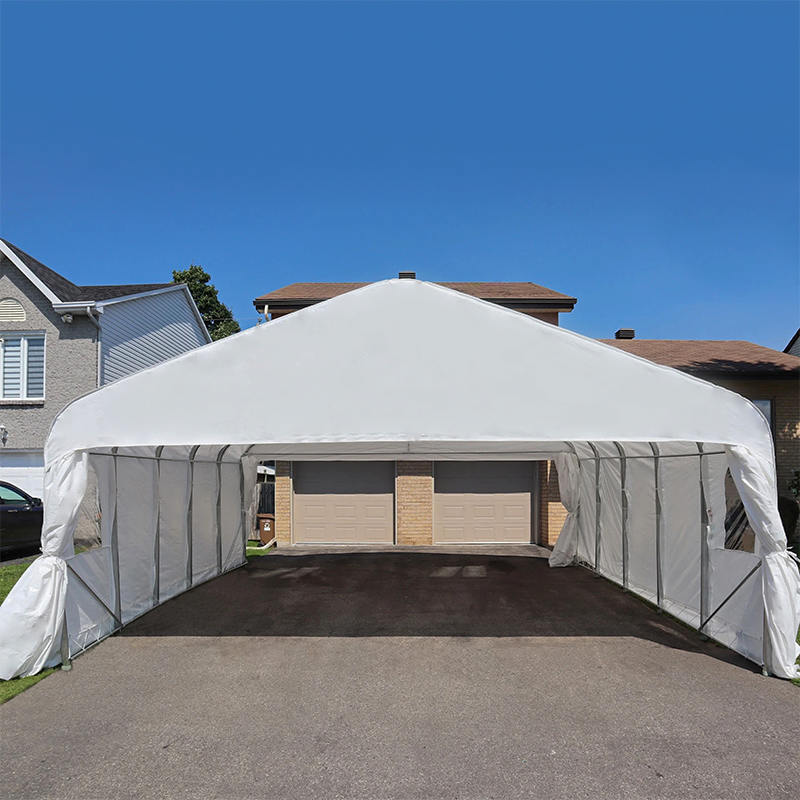 6×6m（20×20フィート） PE製 ダブルカーシェルター 高耐久ポータブルガレージ