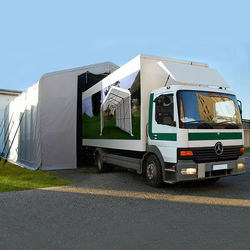 8×12m 軒高4m UVカット 倉庫用サンシェルター