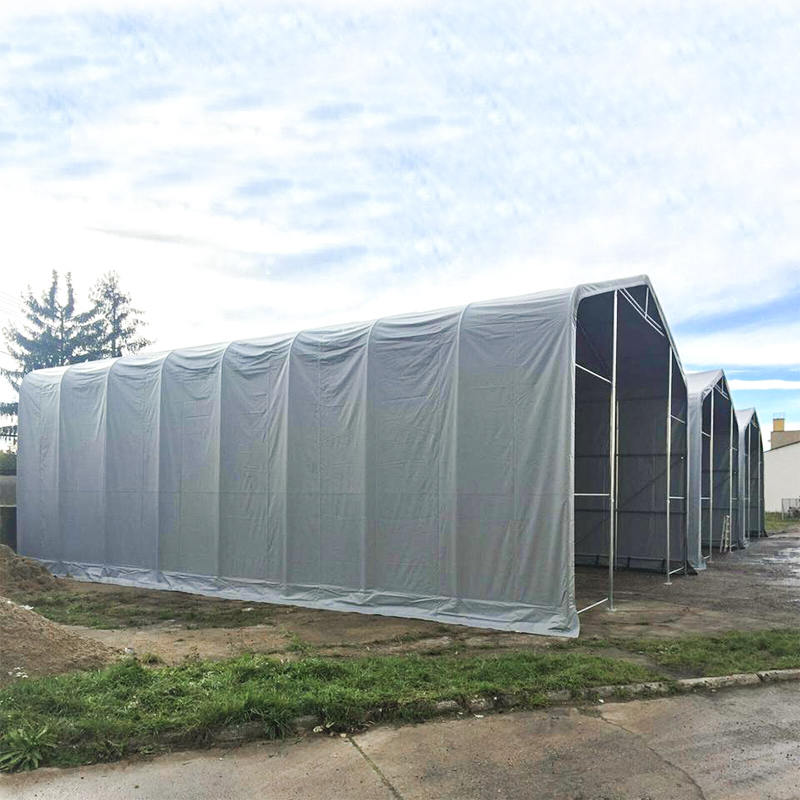 8×12m 軒高4m UVカット 倉庫用サンシェルター