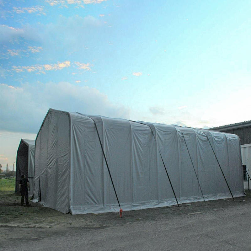 8×12m 軒高4m UVカット 倉庫用サンシェルター
