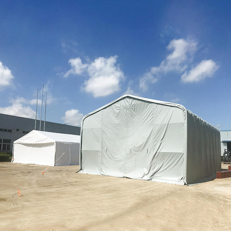 8×12m 軒高4m UVカット 倉庫用サンシェルター