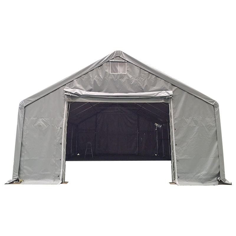 8×12m（軒高3m） グリーンカラーPVC製 工業用大型倉庫テント