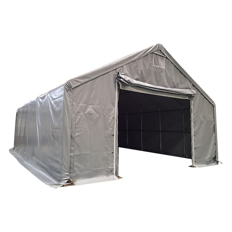8×12m（軒高3m） グリーンカラーPVC製 工業用大型倉庫テント