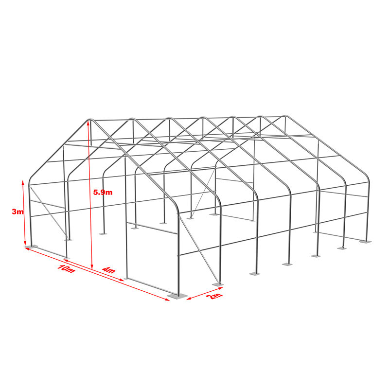 10×12m（軒高3m） 高耐久グリーンPVC製 倉庫保管テント