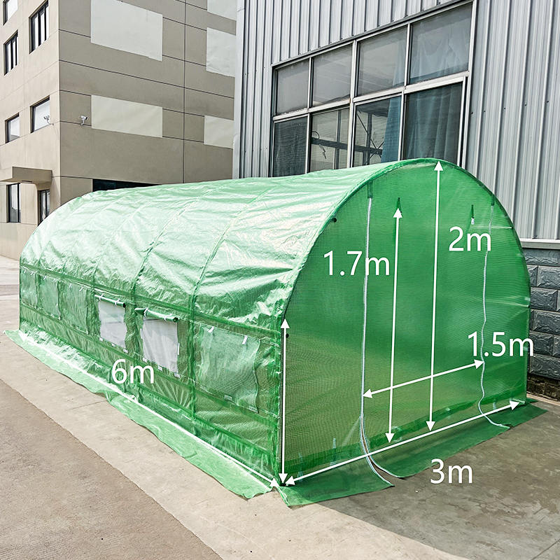 3×6×2m ラウンドトップ型 防風ポリトンネル温室