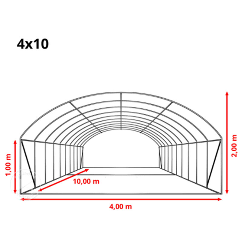 4×8×2m ラウンドトップ連棟ハウス フィルム温室トンネル