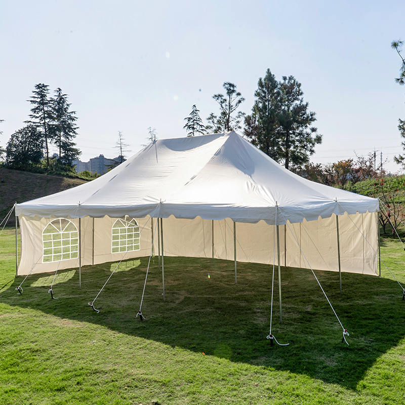 6×6m PVC製 ホワイトキャノピー ポールテント（20×20フィート）