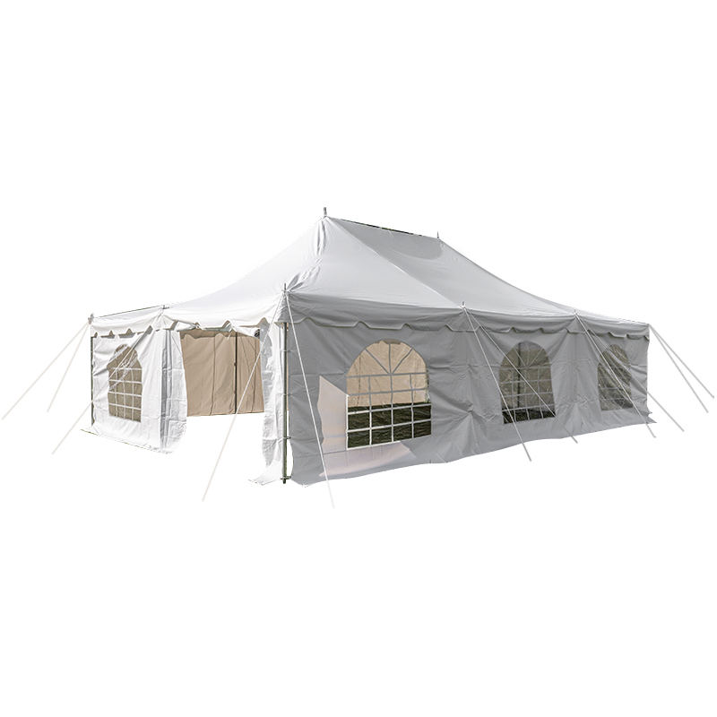 6×6m PVC製 ホワイトキャノピー ポールテント（20×20フィート）