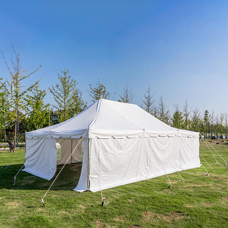 6×6m PVC製 ホワイトキャノピー ポールテント（20×20フィート）