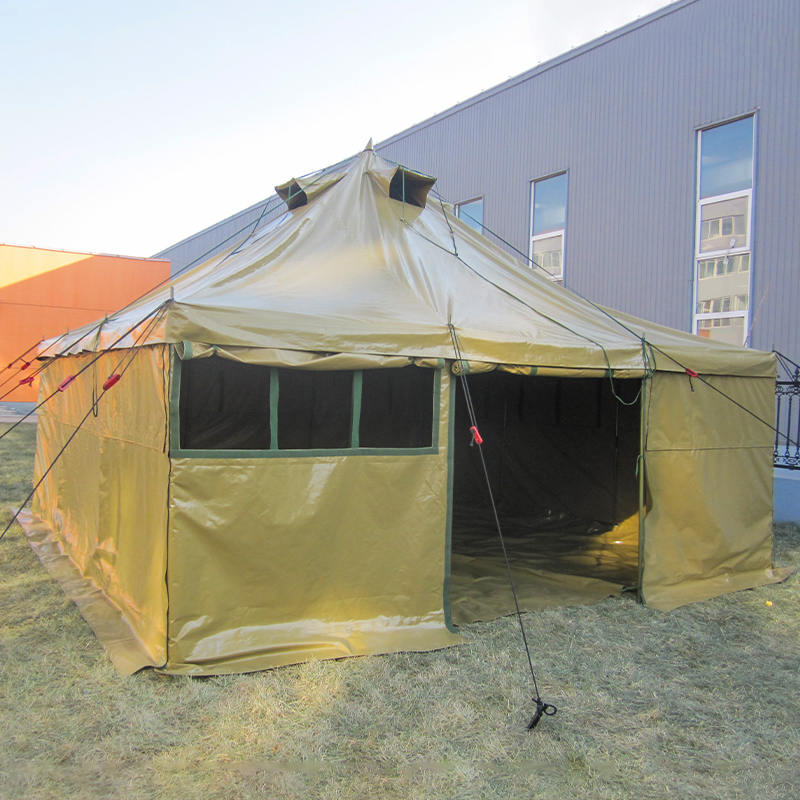 5×5m 8～12人用 キャンバス製軍用テント／災害救援用