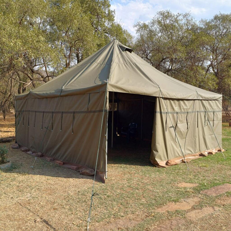 5×5m 8～12人用 キャンバス製軍用テント／災害救援用