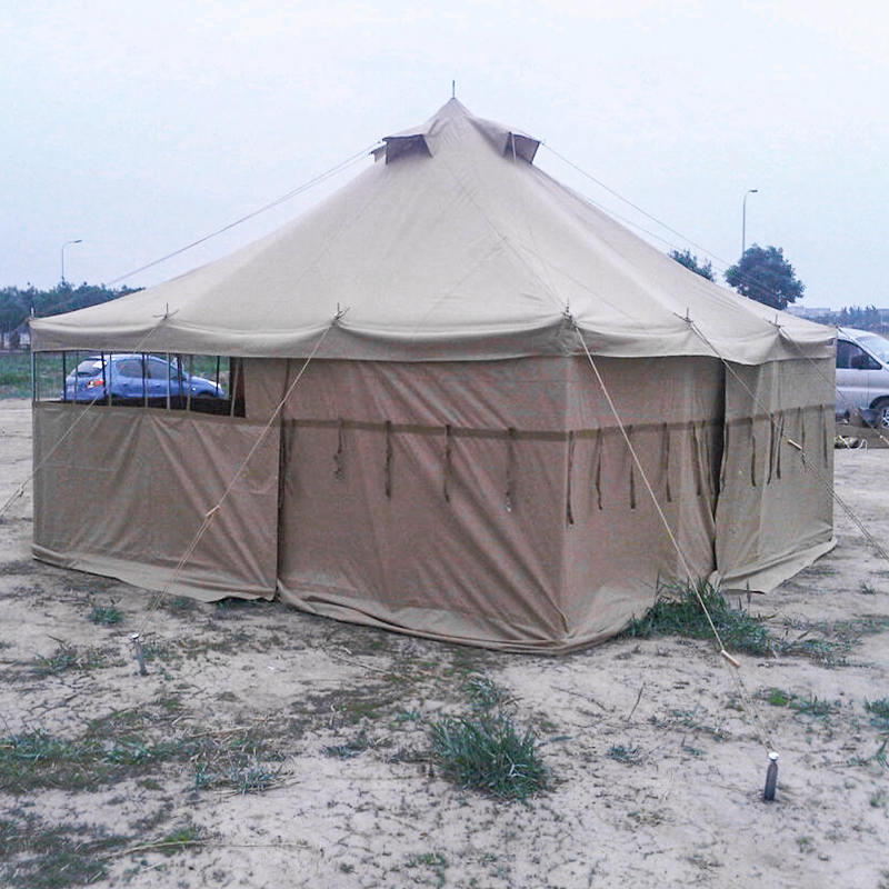5×5m 8～12人用 キャンバス製軍用テント／災害救援用