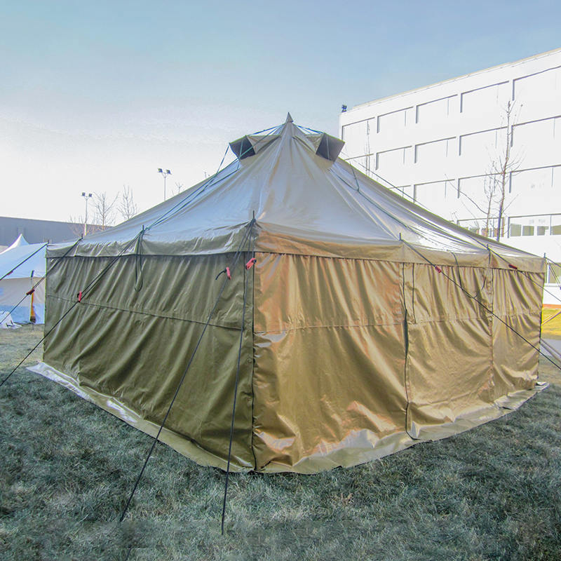 5×5m 8～12人用 キャンバス製軍用テント／災害救援用