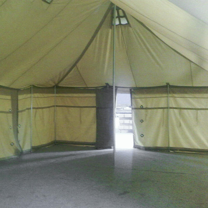5×10m 万能型 キャンバス軍用テント 切妻屋根構造