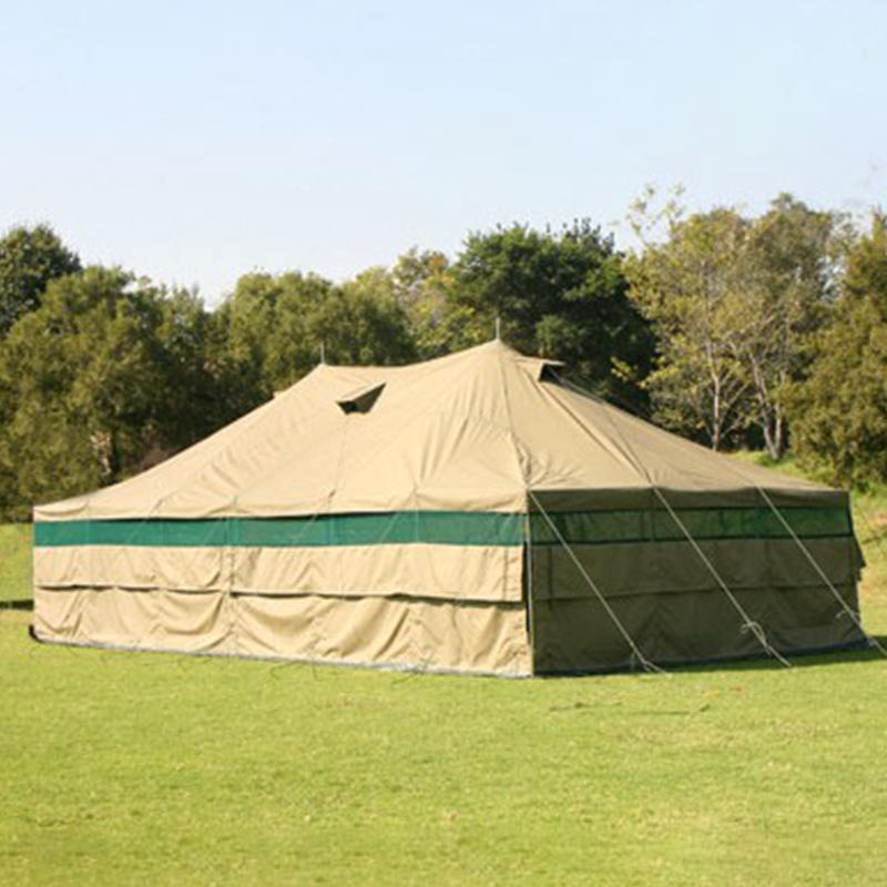 5×10m 万能型 キャンバス軍用テント 切妻屋根構造