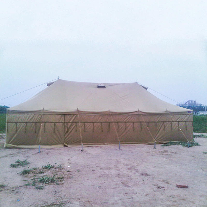 5×10m 万能型 キャンバス軍用テント 切妻屋根構造