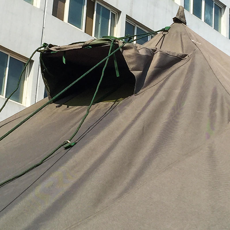 4.8×6.0m キャンバス製 ポール型軍用テント シェルター兼用
